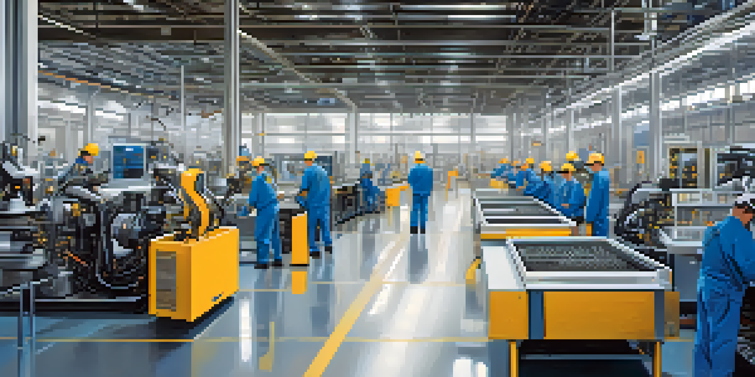 A modern manufacturing facility in Georgia with robots and workers engaged in advanced production.