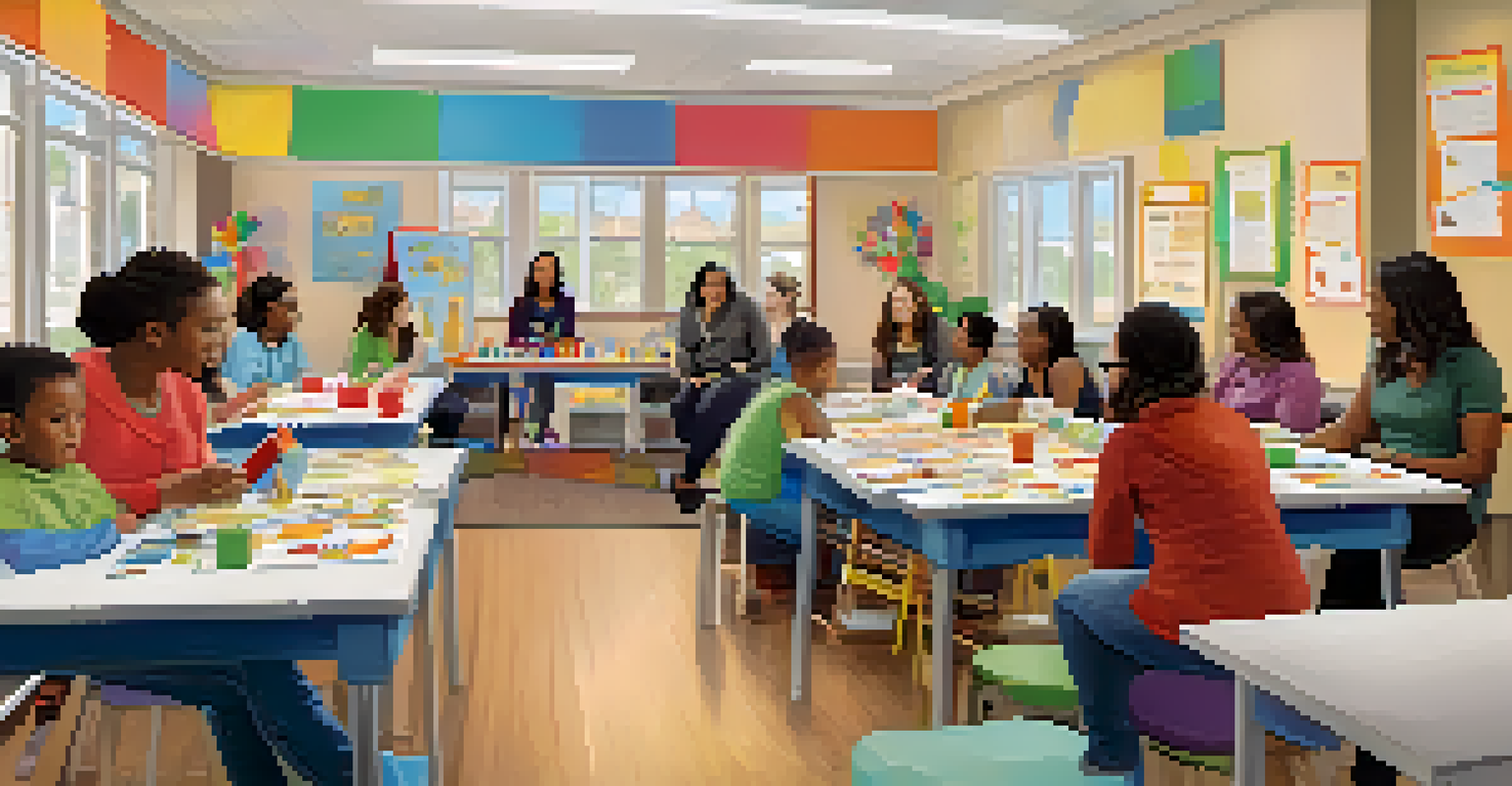 A community workshop where diverse parents are actively participating in discussions about early childhood education, fostering a sense of collaboration and support.