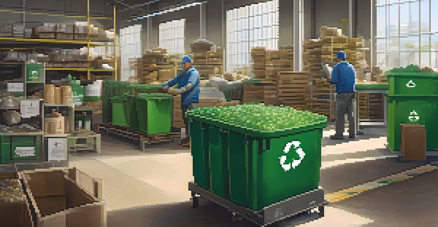 A worker sorting recyclable materials in an eco-friendly manufacturing environment.