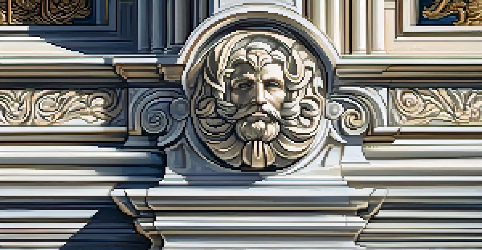 Detailed view of the marble entrance of the Georgia State Capitol, showcasing intricate carvings and textures.