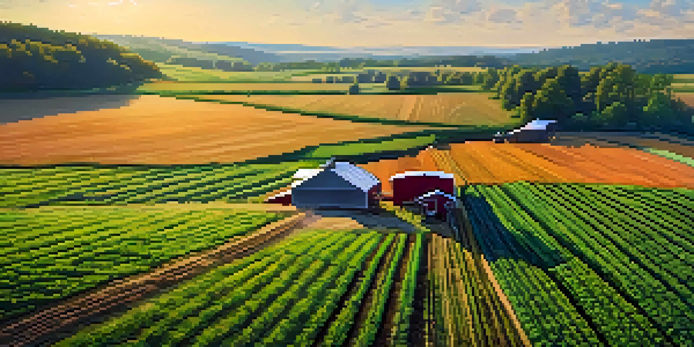 A farmer using a drone to monitor crops on a lush green farm in Georgia, showcasing advanced farming technology.