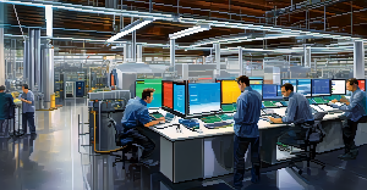 Interior of a modern energy storage facility in Georgia with engineers working on advanced battery systems.