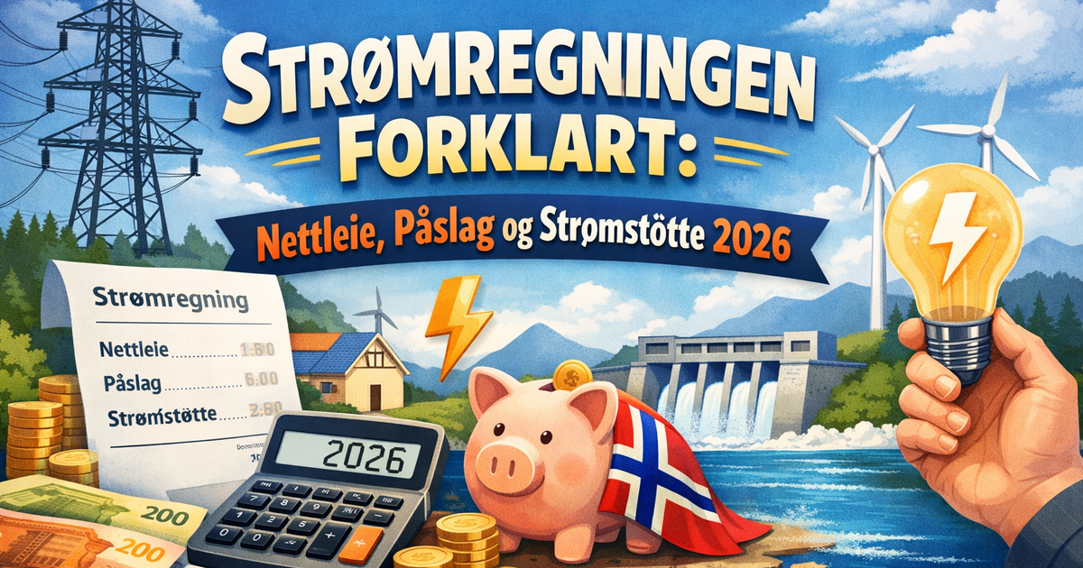 Strømregningen Forklart: Nettleie, Påslag og Strømstøtte 2026