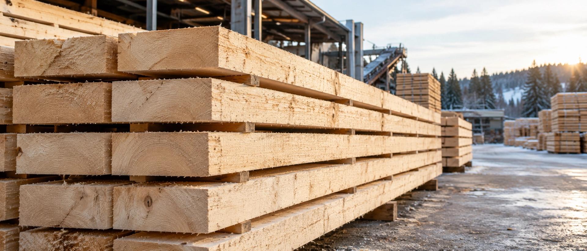 Timber stacked at one of Lumbra's sawmills