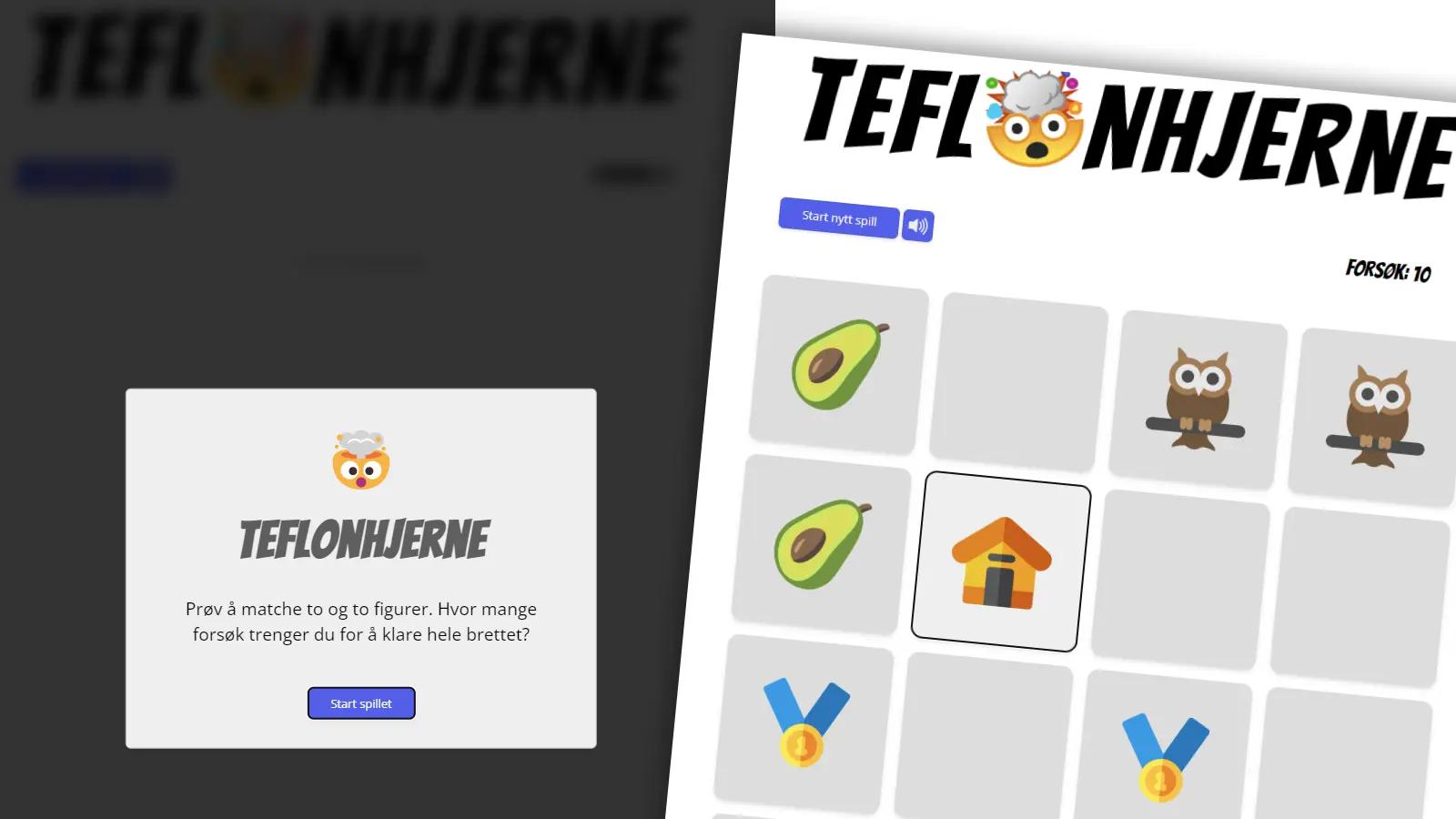 Teflonhjerne – hvordan lage et "memory game" i Javascript