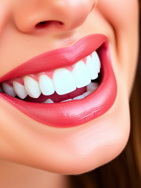 Close-up of a smile with straight, white teeth