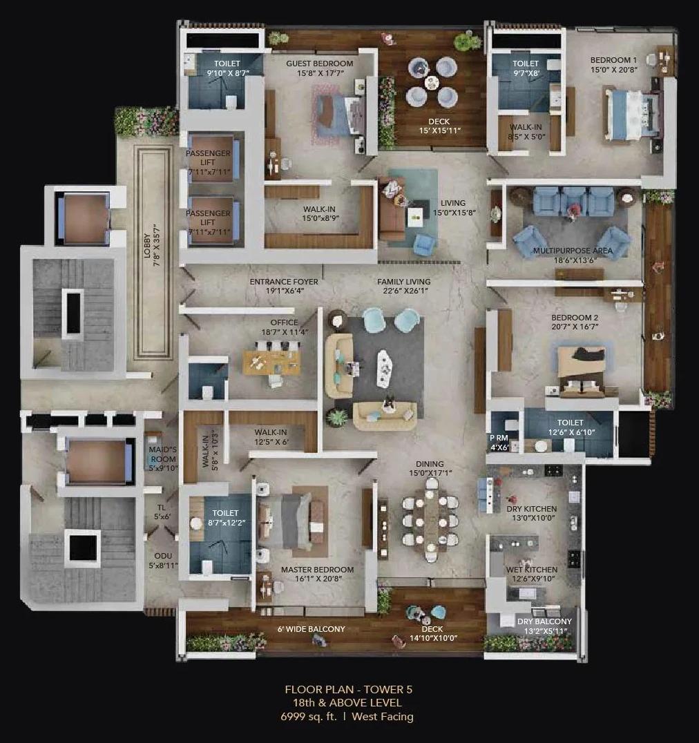 Corner floor plan
