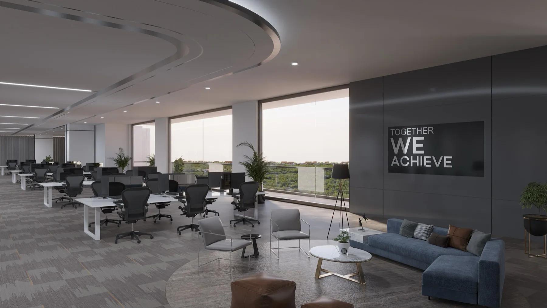 Typical office floor — perimeter glazing