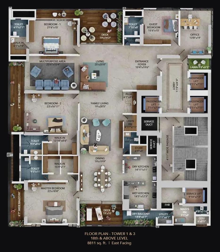 East Wing floor plan