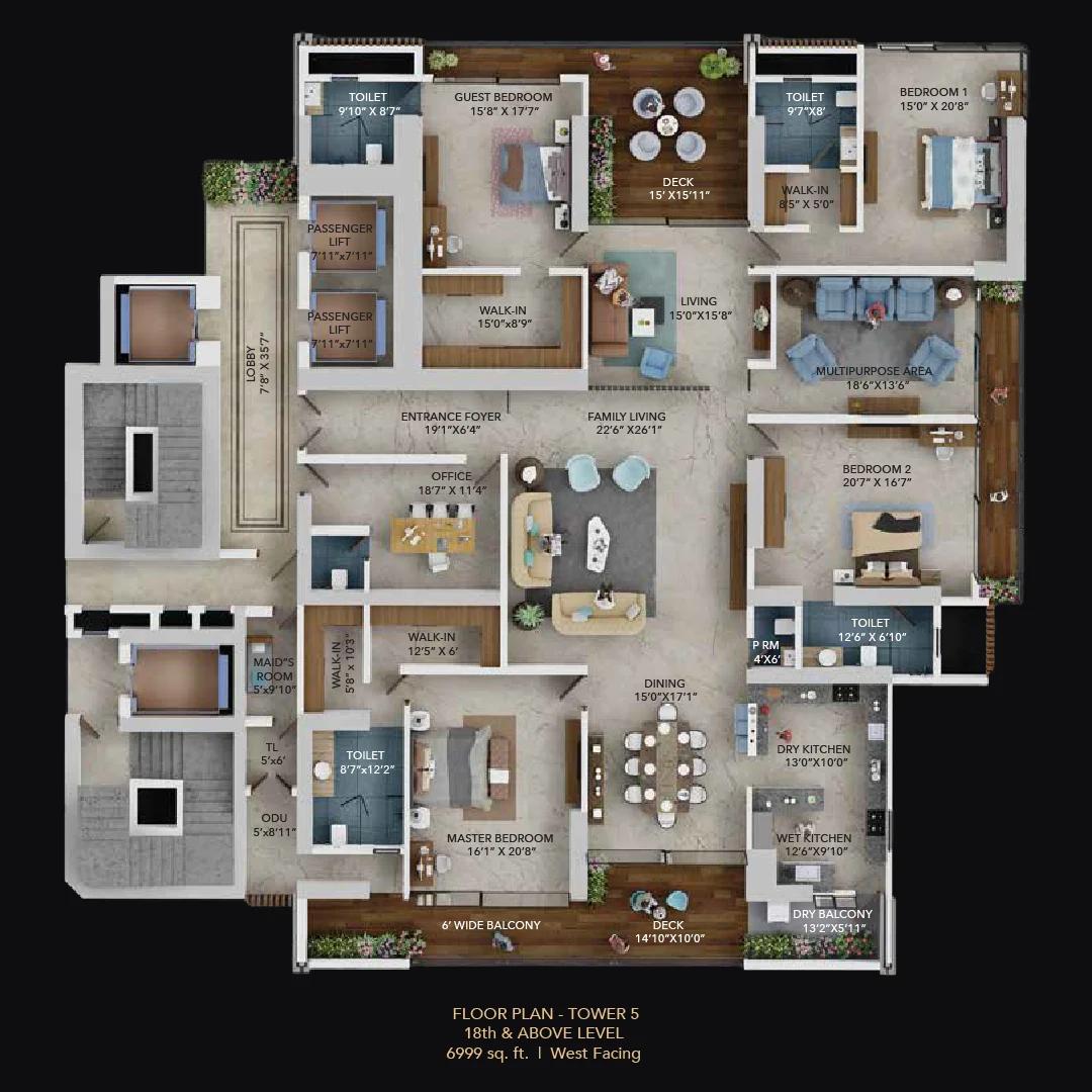 Corner floor plan