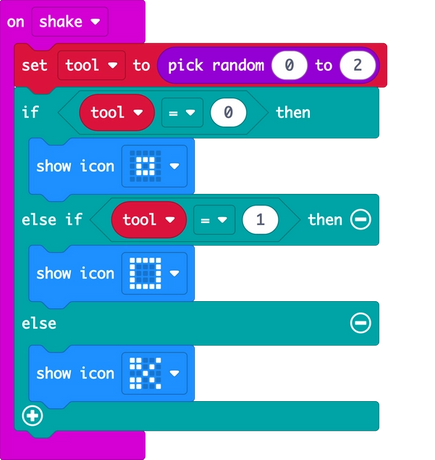 code blocks for a rock, paper scissors game