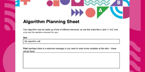 Algorithm planning sheet scaffolded | micro:bit