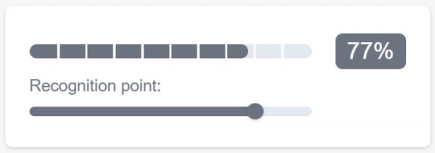 Screenshot of the recognition point slider control for an action.