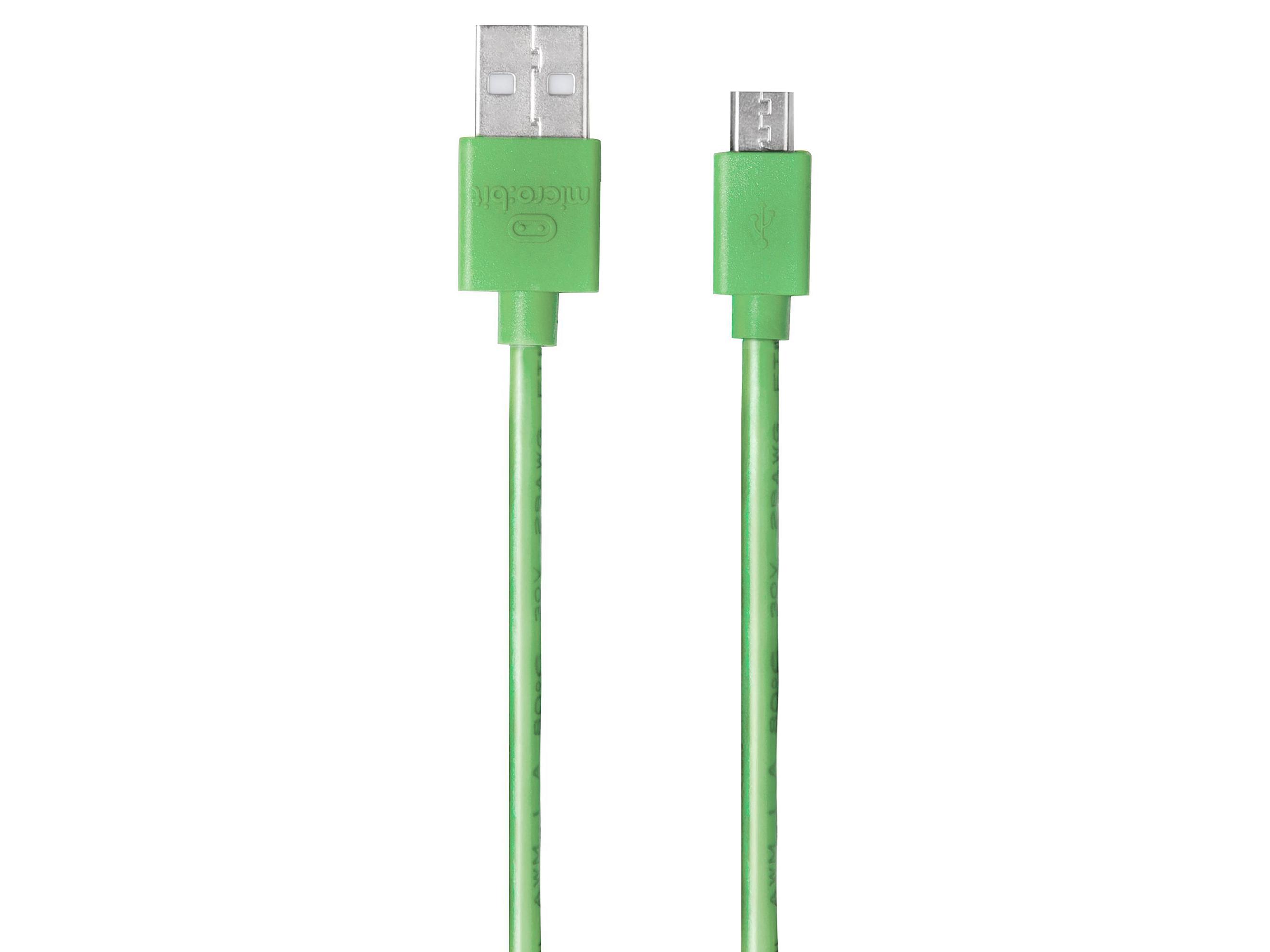 Another angle on the green version of the official type A USB cable for the micro:bit