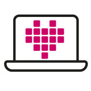 stylised image of laptop with heart