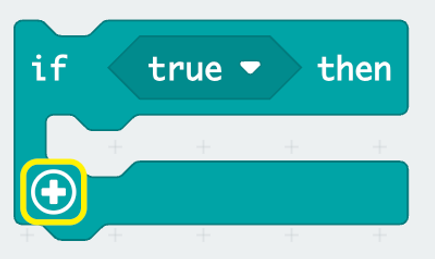 An ‘if’ block with the ‘add else branch’ button highlighted.   