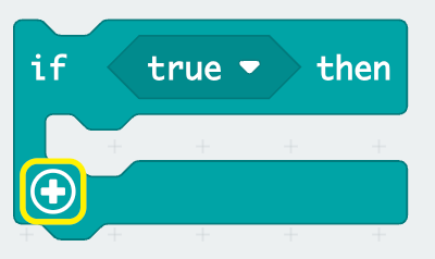 An ‘if’ block with the ‘add else branch’ button highlighted.