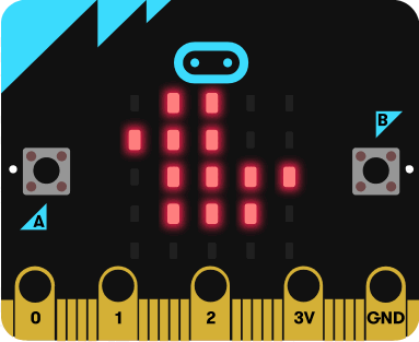 duck image moving up and down on the micro:bit LED display