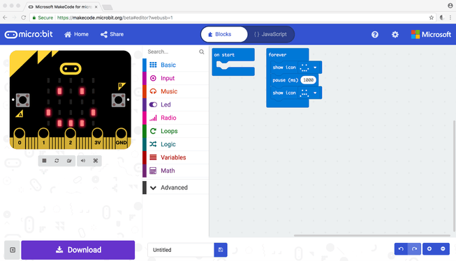 screen recording showing how to connect micro:bit to MakeCode editor for webUSB