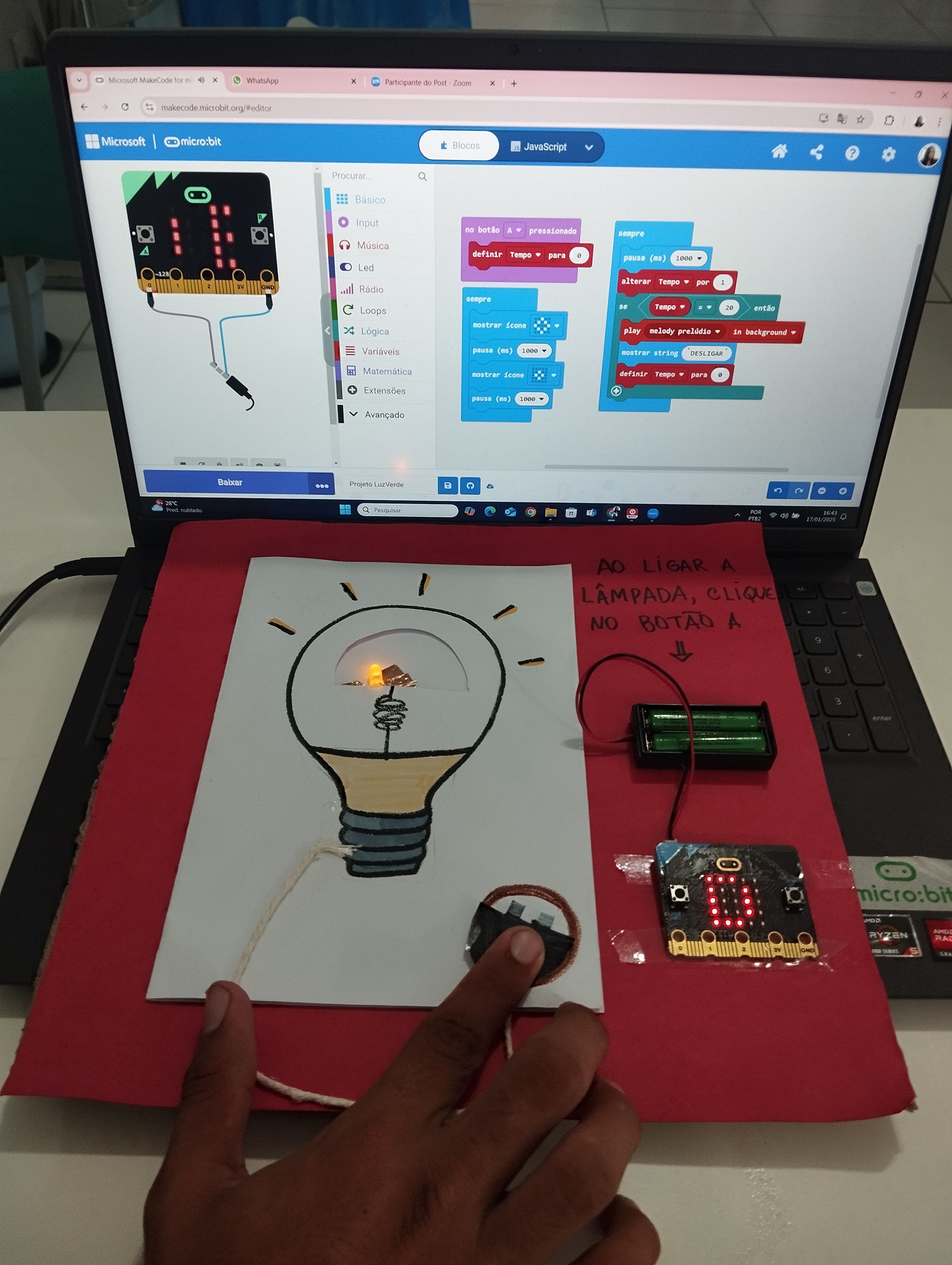 Close up of the green light project prototype.