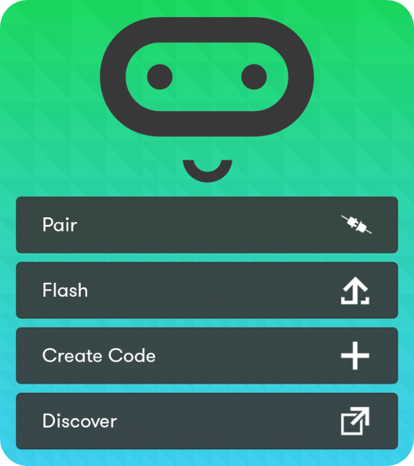 Screenshot of the micro:bit app home screen on Android