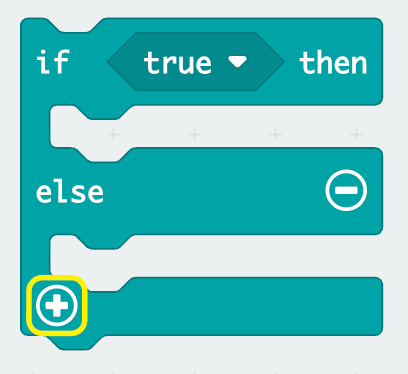 An ‘if’ block with and else branch and the ‘add else if branch’ button highlighted.