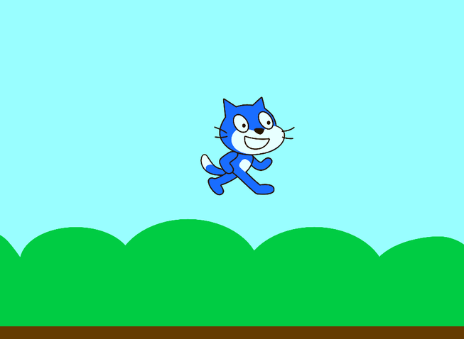 Scratchプロジェクトのスクリーンショット -ネコのジャンプ