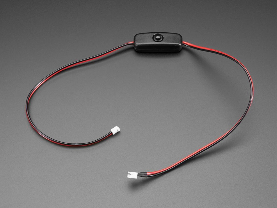 A JST extension cable with an inline on/off switch. Emailed for image rights.