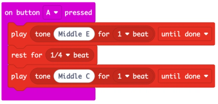 Code blocks for the completed Doorbell project