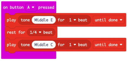 Code blocks for the completed Doorbell project