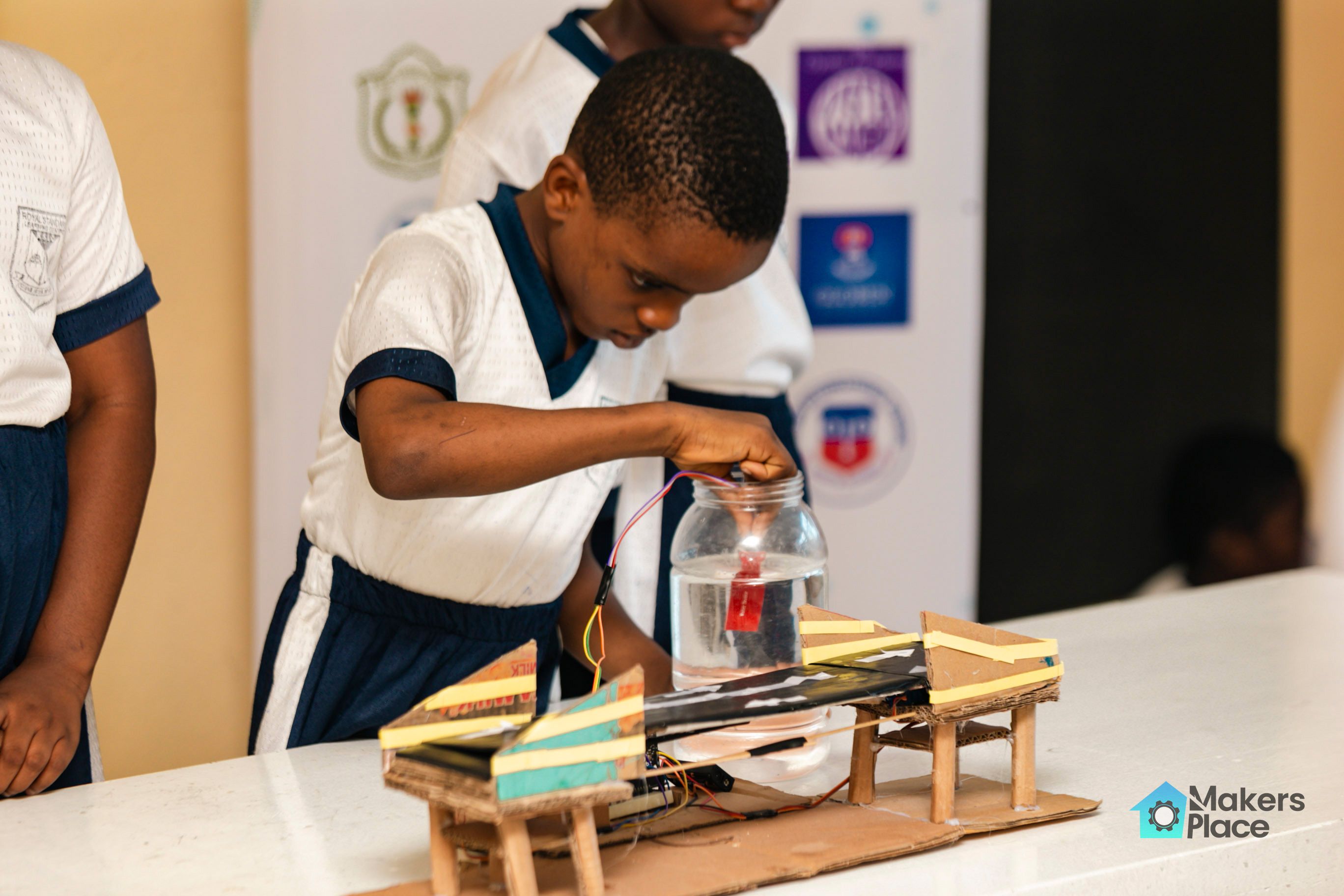 Student demonstrating how the Bridge of Safety works.