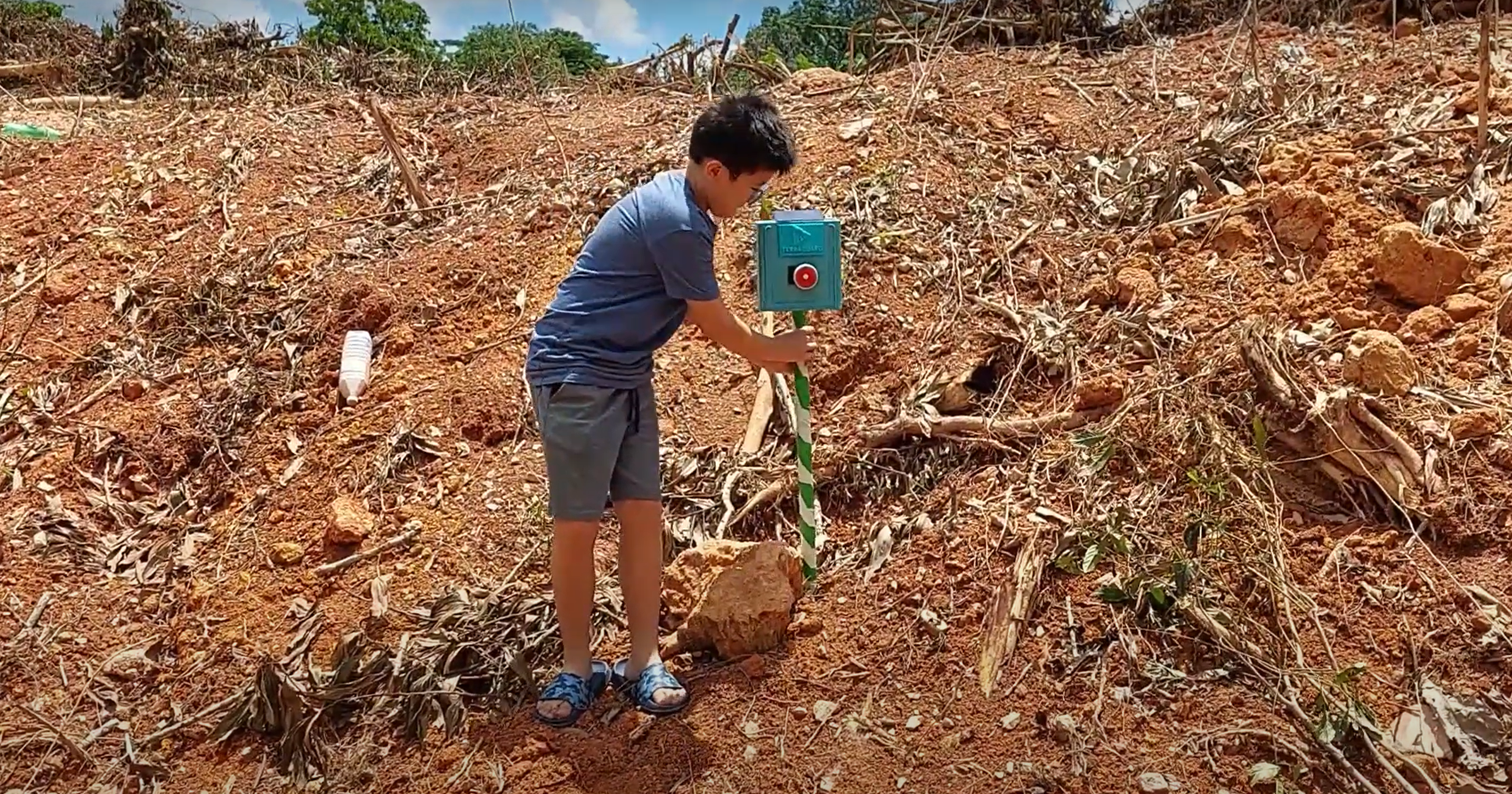 Student demonstrates the Terra Guard prototype.