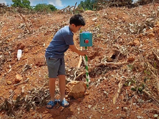 Student demonstrates the Terra Guard prototype.