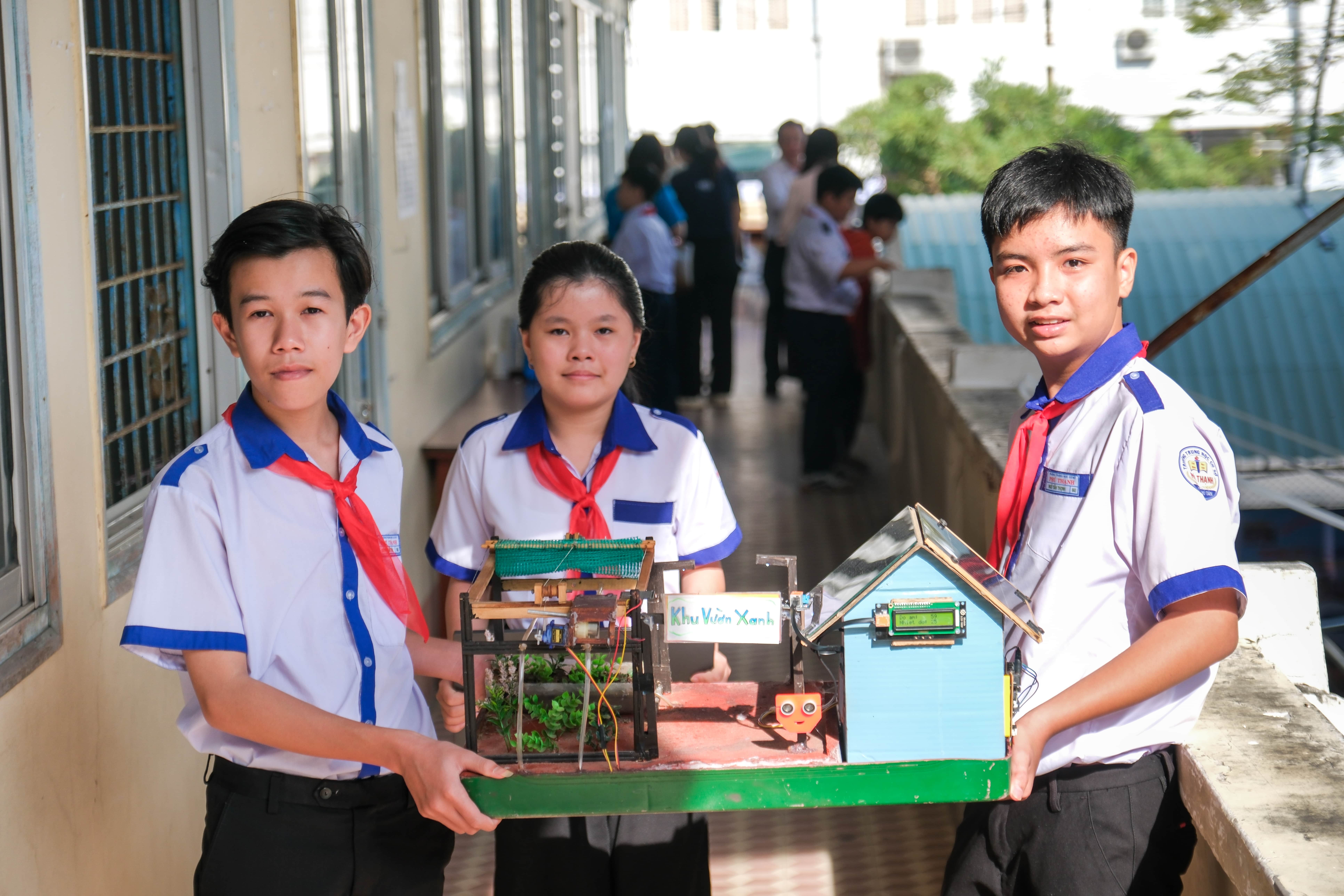 Students pose with the Green Garden prototype.