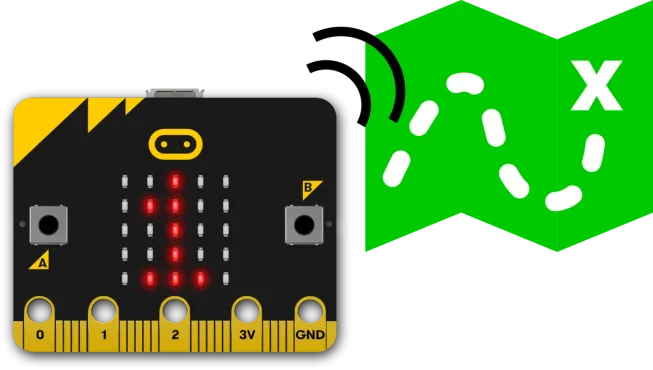 micro:bit image of the treasure hunt project