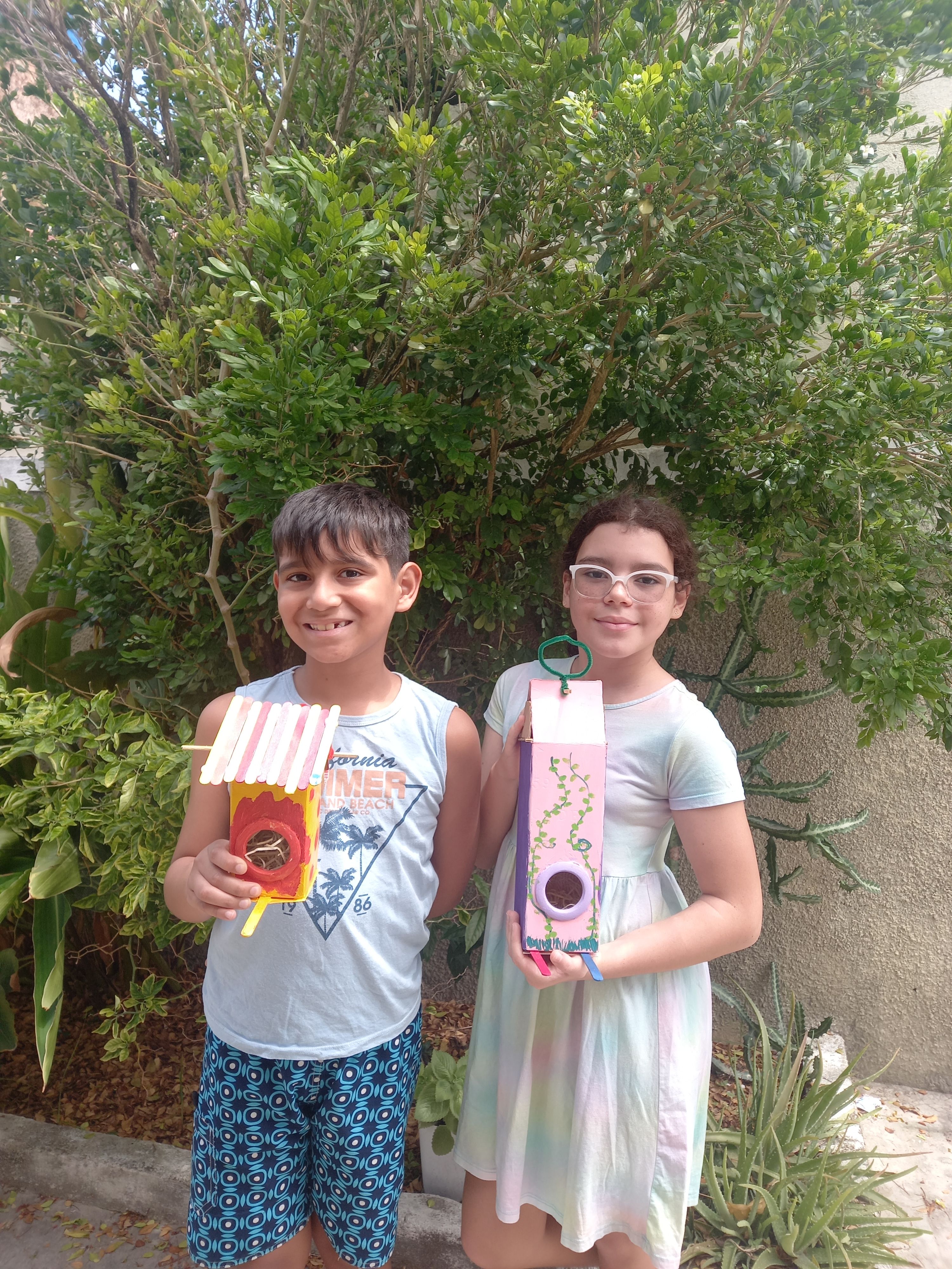 Photo of the finished birdhouse prototype.