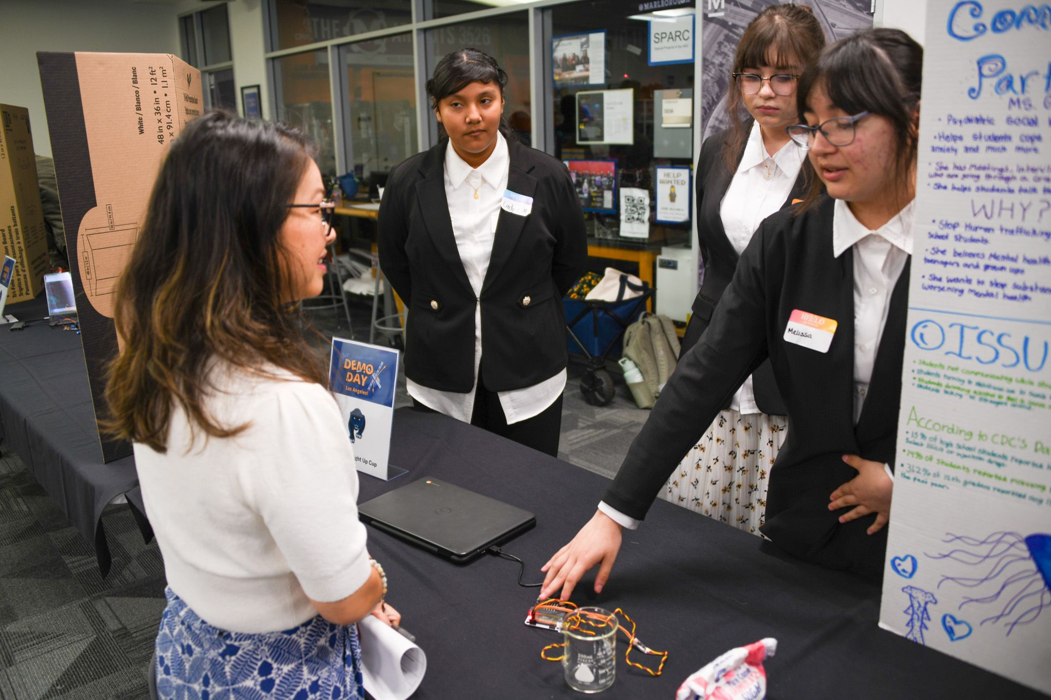 Students present the LED Light Up Cup.