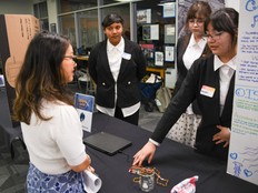 Students present the LED Light Up Cup.