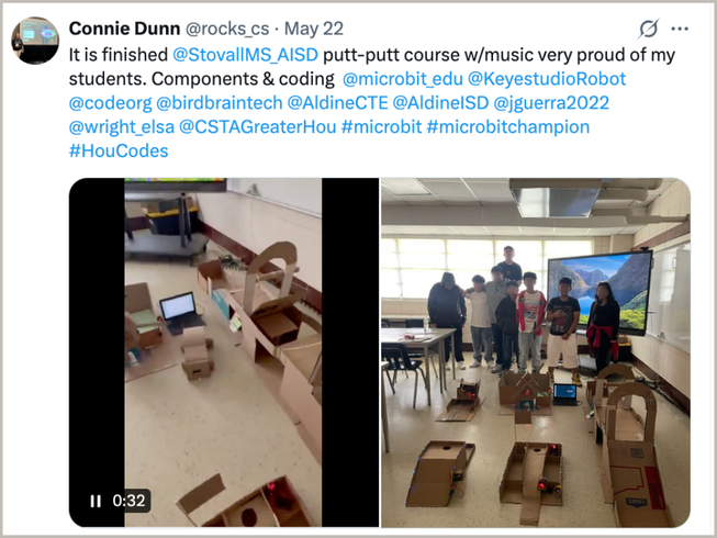 6th graders from Texas built their own micro:bit putting project