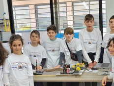 Students pose with their Underwater Volcano Monitoring project.