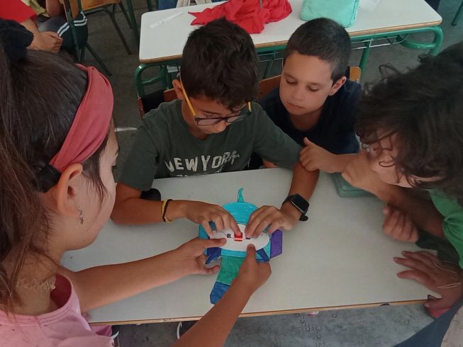 Students from Greece taking part in a do your :bit challenge