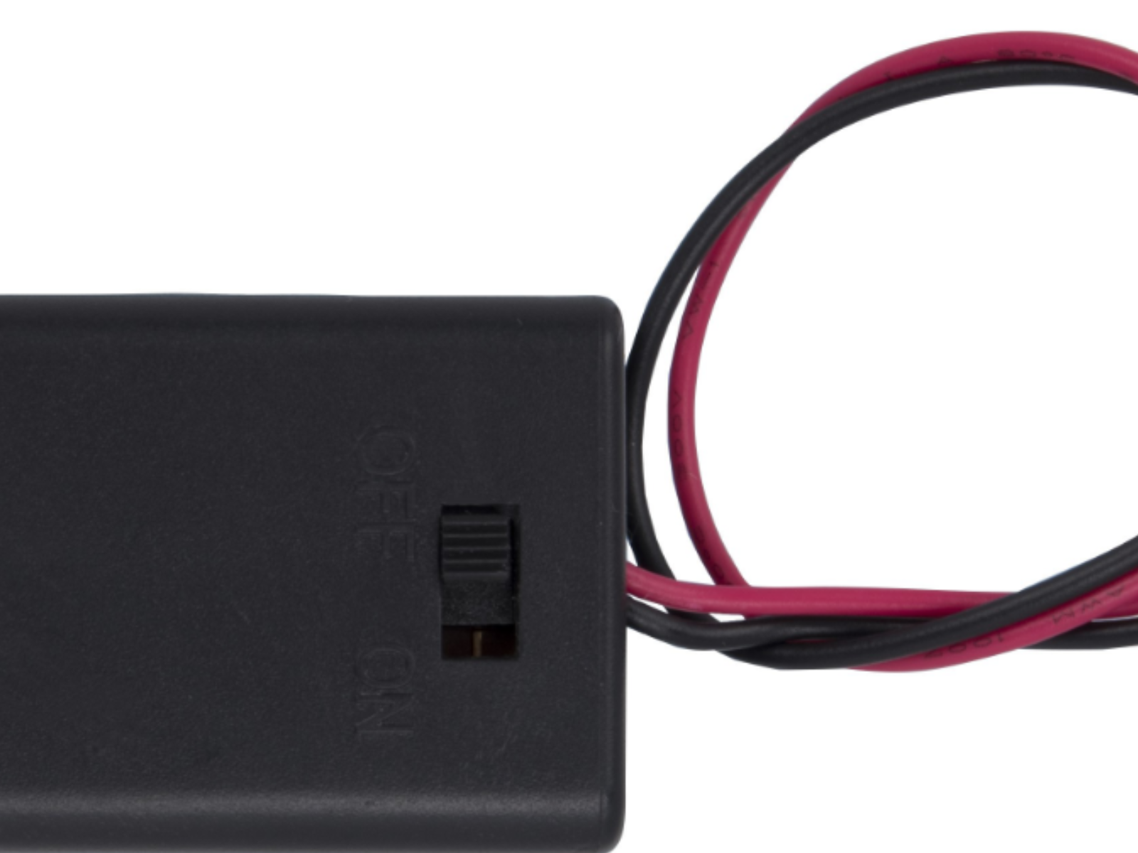 Zoomed in image of on-off switch on the battery pack