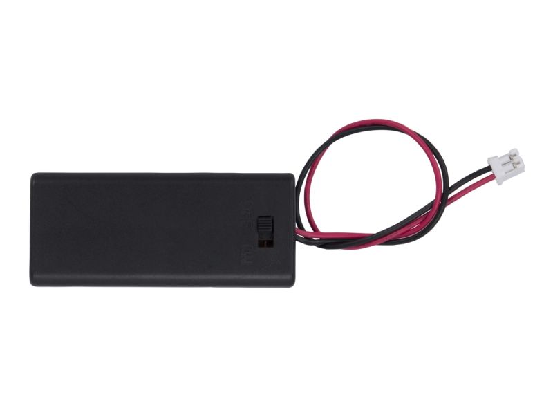 Image of the branded micro:bit battery pack with on/off switch option. Licensing: official micro:bit product