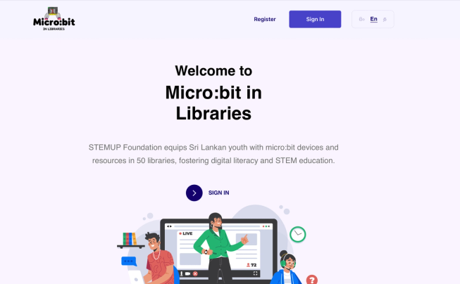 Screenshot of the micro:bit in Libraries online platform