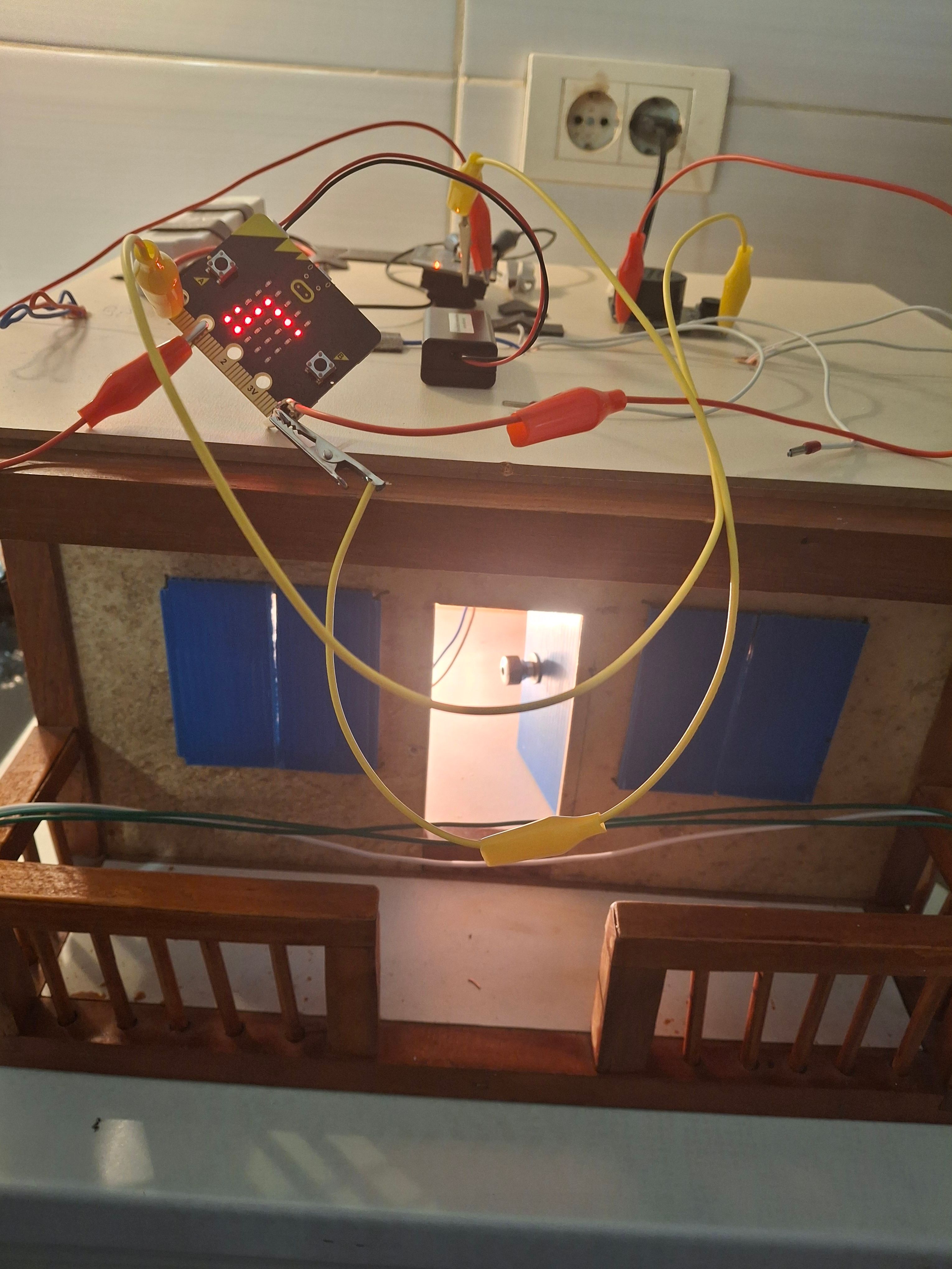 Close up photo of the welcome light prototype.