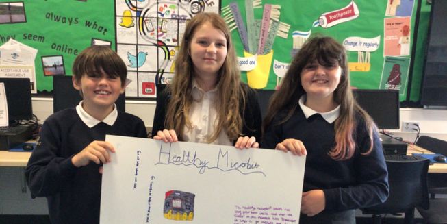 Brodie, Charley and Zoey display their plans