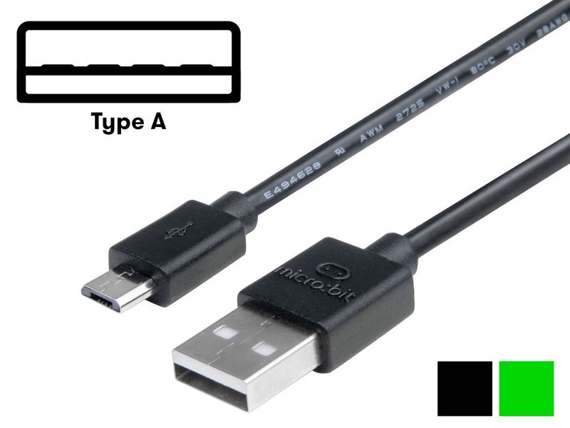 Branded micro:bit USB A cables
