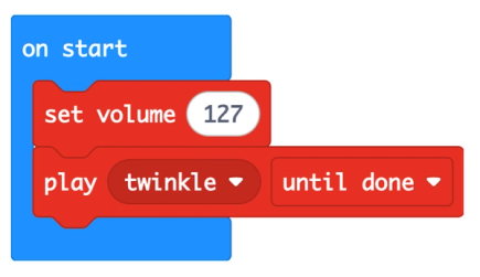 Code blocks for Start sound starter project