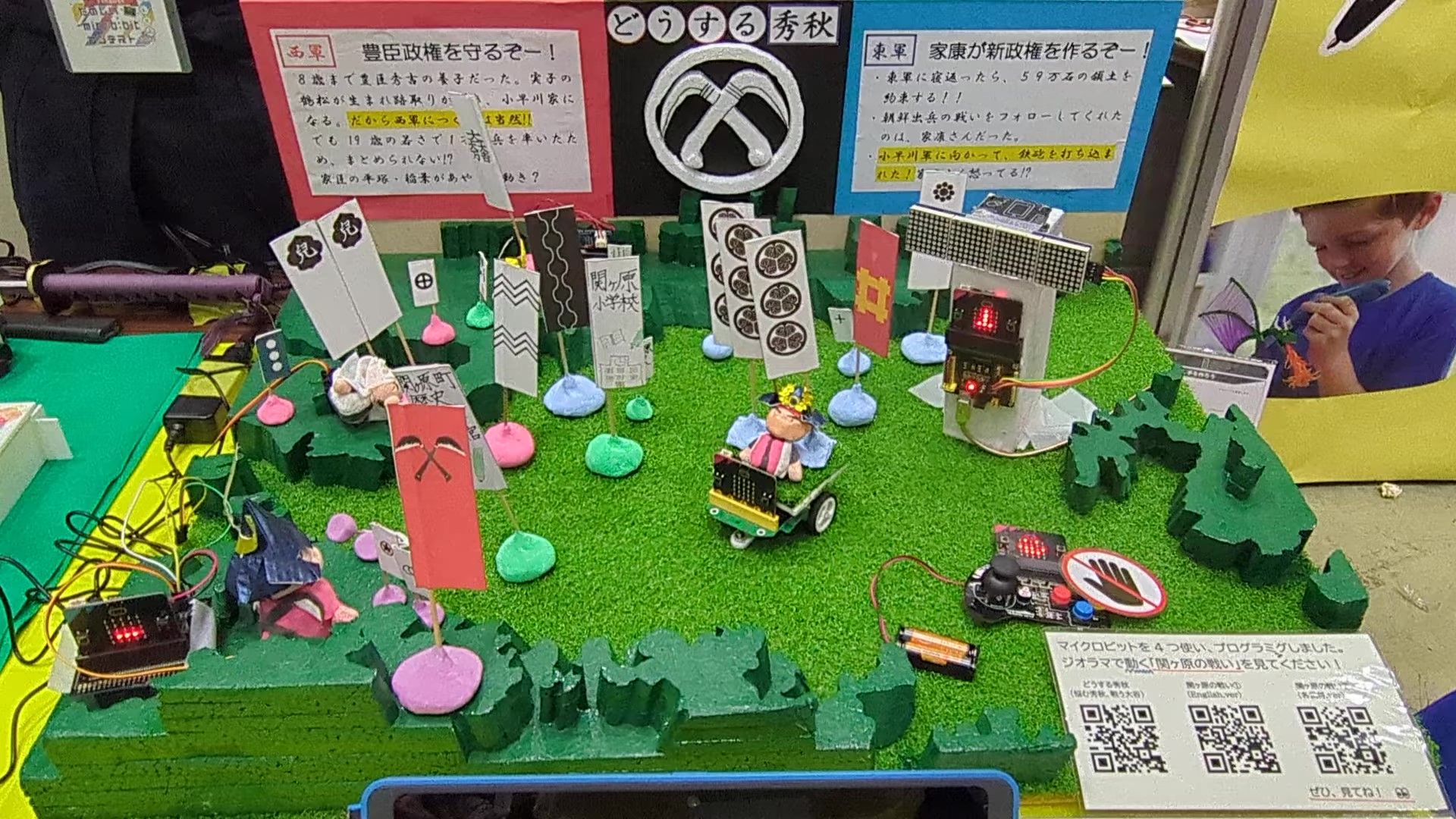 Close up photo of the Battle of Sekigahara diorama.