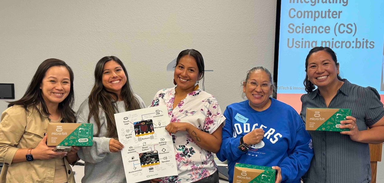 Smiling teachers at micro:bit training in California